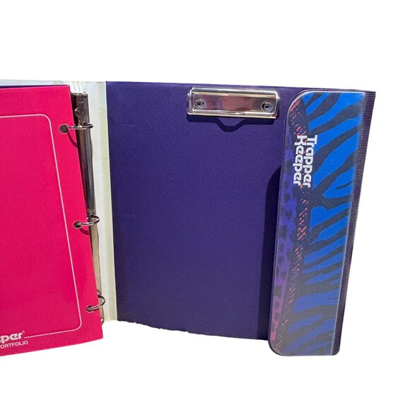 Trapper Keeper Binder Portfolio 3-Ring Folders Clip Board Animal Print Retro Sty - Picture 2 of 7